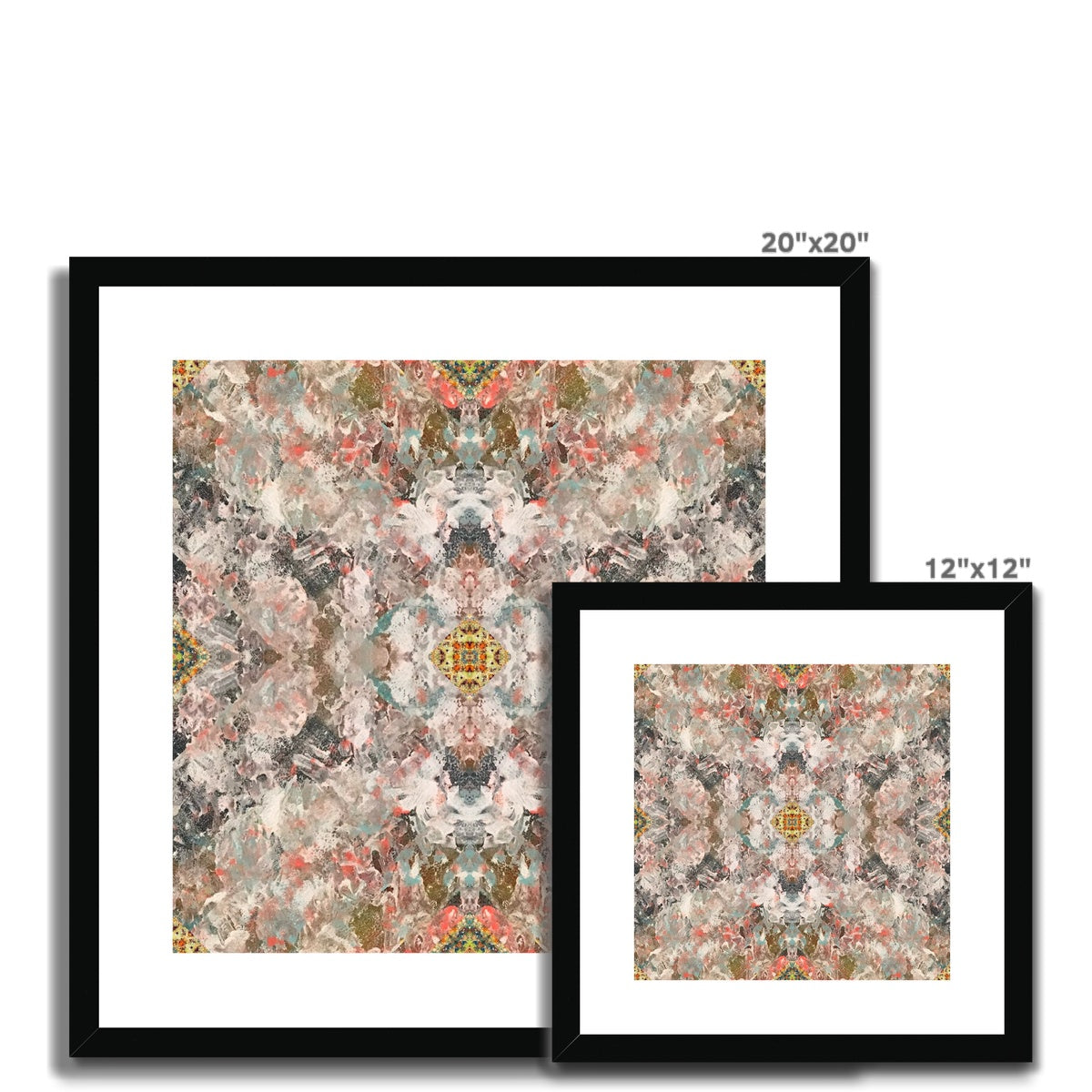 Brown Kaleidoscope Framed & Mounted Print